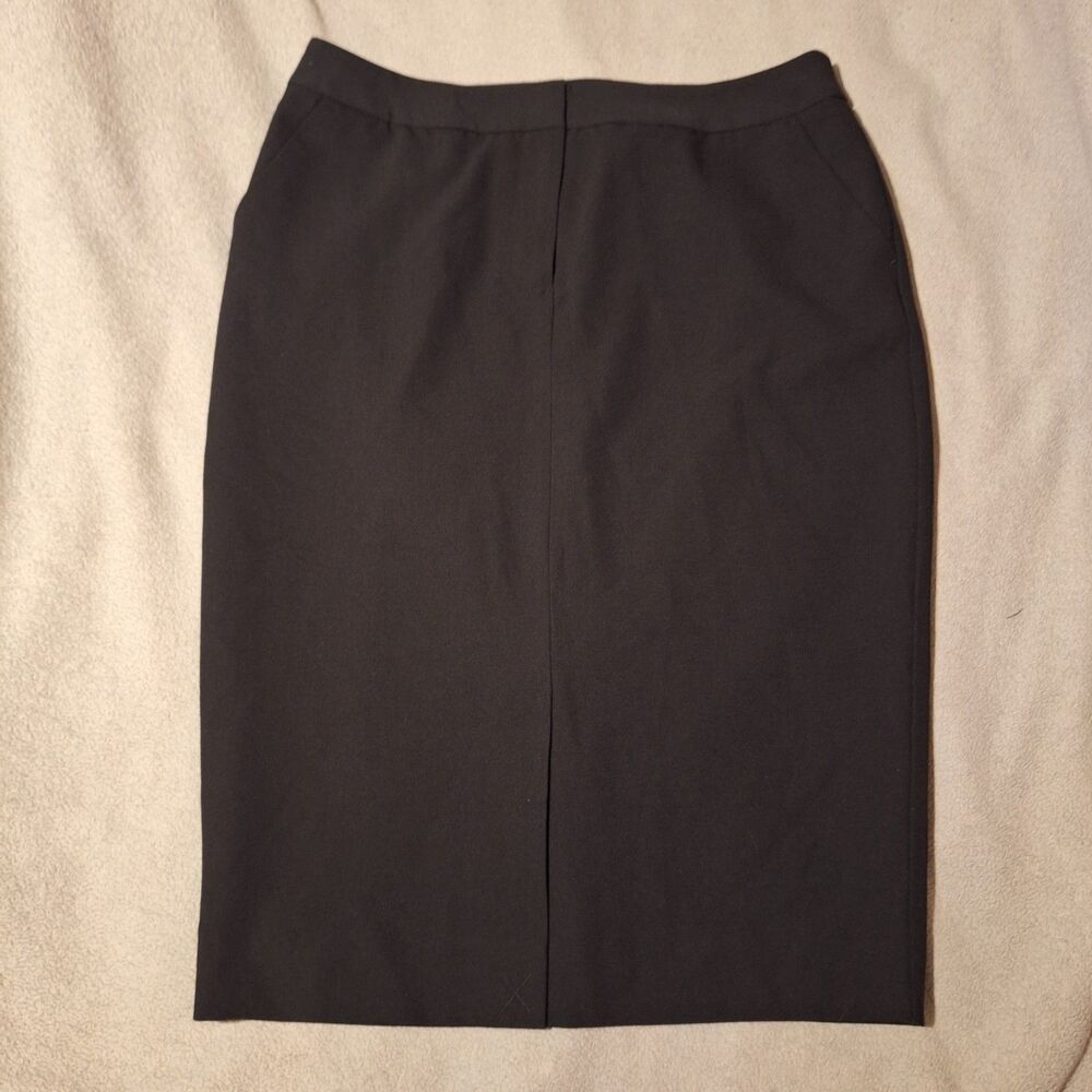 Worthington Size 10 Solid Black Knee-Length Straight/Pencil Skirt Pockets